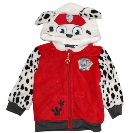 Βρεφική Ζακέτα Fleece Coral Paw Patrol "Marshall" με Κουκούλα & Αυτάκια - Κόκκινο (RH0046A) - Ζακέτες - Μπλούζες φούτερ