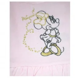 Βρεφικό Φόρεμα Βελουτέ Disney Minnie Mouse με Τούλι & Χρυσό Glitter – Ροζ (RH0049A)