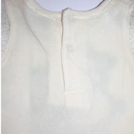 Βρεφικό Φόρεμα Βελουτέ Disney Minnie Mouse με Διπλό Βολάν & Τούλι – Εκρού/Χρυσό (RH0049)