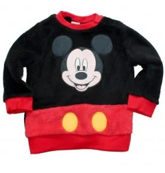 Βρεφική Μπλούζα Fleece Coral Disney Mickey Mouse - Μαύρο & Κόκκινο (HQ0082 Black) - Ζακέτες - Μπλούζες φούτερ