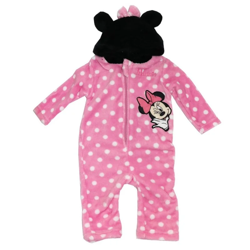 Βρεφικό Φορμάκι Coral Fleece Disney Minnie Mouse με Κουκούλα & Αυτάκια (HU0055)