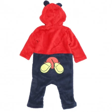Disney Baby Minnie Mouse Βρεφικό Φορμάκι Fleece Coral – Ζεστό Φλις με Κουκούλα, Κόκκινο & Μπλε (HU0056)