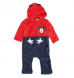 Disney Baby Minnie Mouse Βρεφικό Φορμάκι Fleece Coral – Ζεστό Φλις με Κουκούλα, Κόκκινο & Μπλε (HU0056) - Μπουφάν- Αδιάβροχα ...