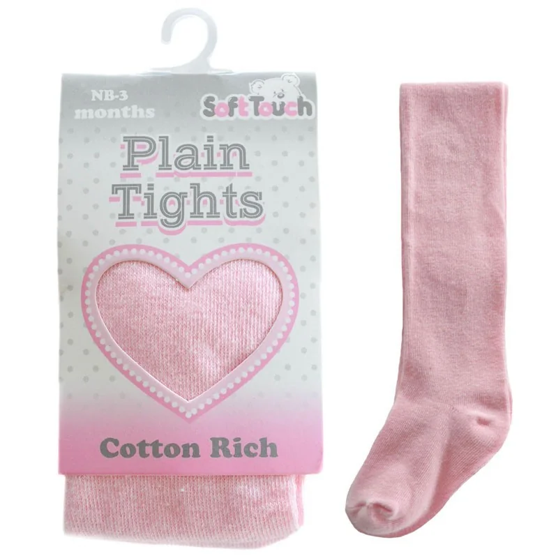 Βρεφικό Βαμβακερό Καλσόν Soft Touch "Plain Tights" - Ροζ (T82)