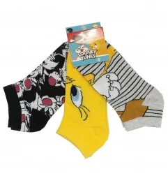 Looney Tunes κοντές Κάλτσες σετ 3 τμχ (VH3598 grey) - Γυναικείες Κάλτσες