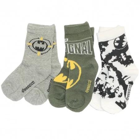 Batman παιδικές κάλτσες σετ 3 ζευγάρια (VH0639 grey) - Κάλτσες κανονικές αγόρι