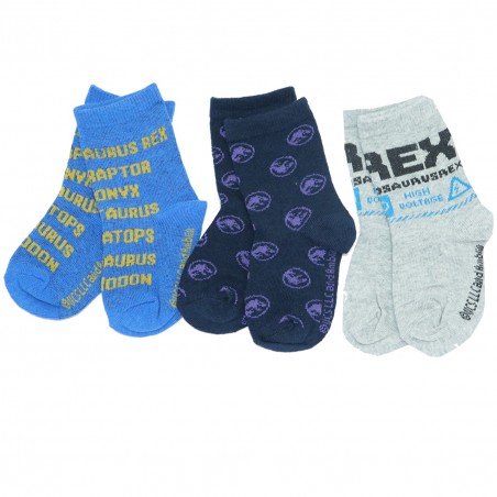 Jurassic World παιδικές κάλτσες σετ 3 ζευγάρια (VH0624 blue) - Κάλτσες κανονικές αγόρι