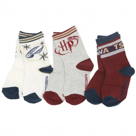 Harry Potter παιδικές κάλτσες για κορίτσια σετ 3 (VH0602 white) - Κάλτσες κανονικές κορίτσι
