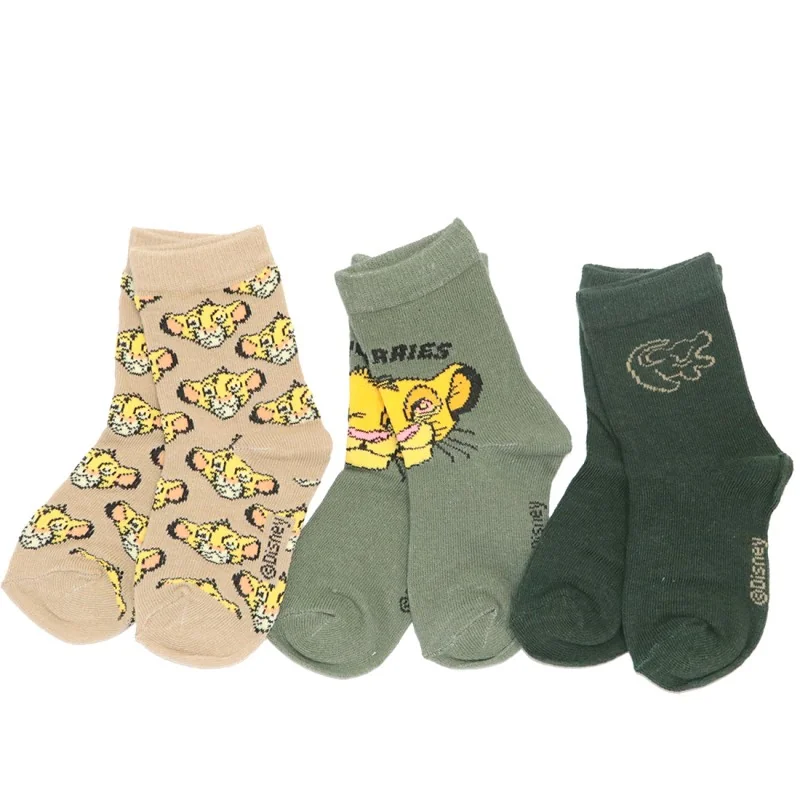 Disney Lion King παιδικές κάλτσες σετ 3 ζευγάρια (VH0636 green)