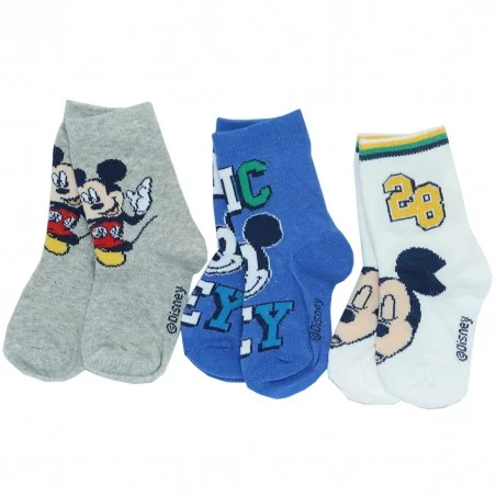 Disney Mickey Mouse Παιδικές Κάλτσες Για αγόρια σετ 3 ζευγάρια (VH0616 blue) - Κάλτσες κανονικές αγόρι