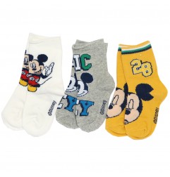 Disney Mickey Mouse Παιδικές Κάλτσες Για αγόρια σετ 3 ζευγάρια (VH0616 yellow) - Κάλτσες κανονικές αγόρι