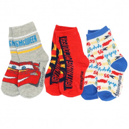 Disney Cars παιδικές κάλτσες σετ 3 ζευγάρια (VH0614 grey) - Κάλτσες κανονικές αγόρι
