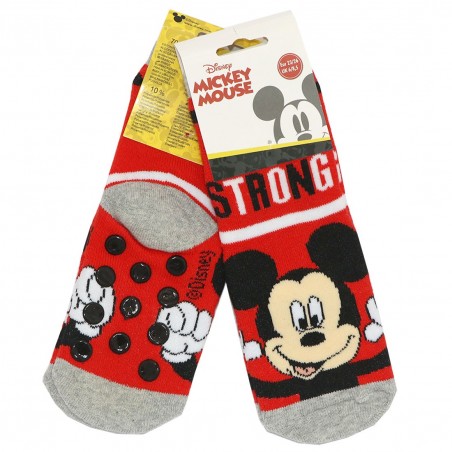 Disney Mickey Mouse Παιδικές Αντιολισθητικές Κάλτσες πετσετέ (HU0624 RED) - Κάλτσες χειμωνιάτικες - αντιολισθητικές αγόρι