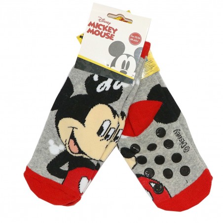 Disney Mickey Mouse Παιδικές Αντιολισθητικές Κάλτσες πετσετέ (HU0624 Grey) - Κάλτσες χειμωνιάτικες - αντιολισθητικές αγόρι