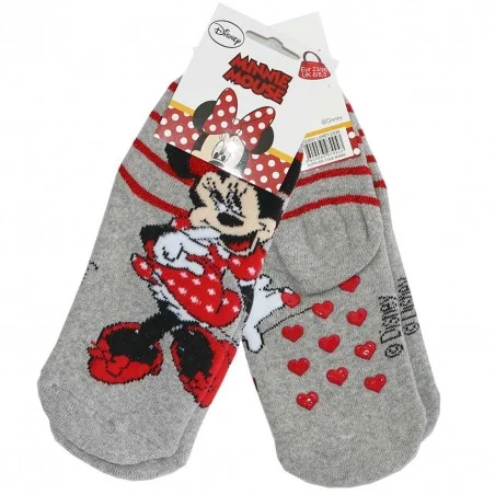 Disney Minnie Mouse Παιδικές Αντιολισθητικές Κάλτσες πετσετέ (HS0602 GREY) - Κάλτσες χειμωνιάτικες - αντιολισθητικές κορίτσι
