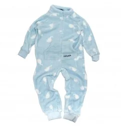 Ολόσωμη Παιδική πιτζάμα fleece coral- Whale (USRH054 A) - Ολόσωμες Πιτζάμες