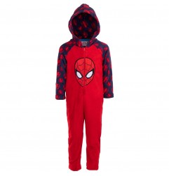 Marvel Spiderman ολόσωμη πιτζάμα fleece coral για αγόρια (DHQ2220 RED) - Ολόσωμες Πιτζάμες