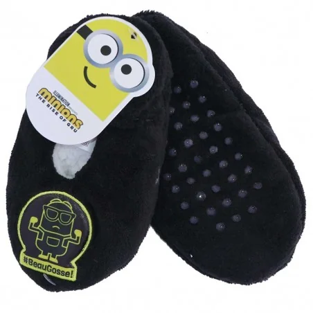 Minions Παιδικά παντοφλάκια αντιολισθητικά (HU0602Black) - Παντοφλάκια Χειμωνιάτικα αγόρι