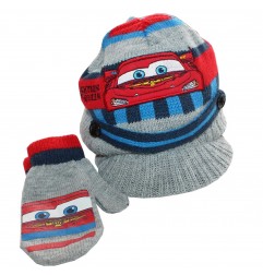 Disney Baby Cars Βρεφικό χειμωνιάτικο σκουφάκι + γάντια (HO4427A) - Σκούφοι/ Καπέλα