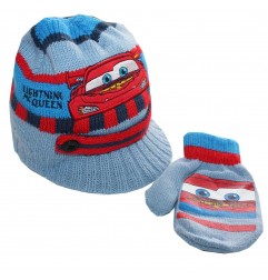 Disney Baby Cars Βρεφικό χειμωνιάτικο σκουφάκι + γάντια (HO4427)
