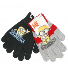 Minions γάντια για αγόρια σετ 2 ζευγάρια (PH4223Black) - Σκούφοι-Γάντια -Κασκόλ