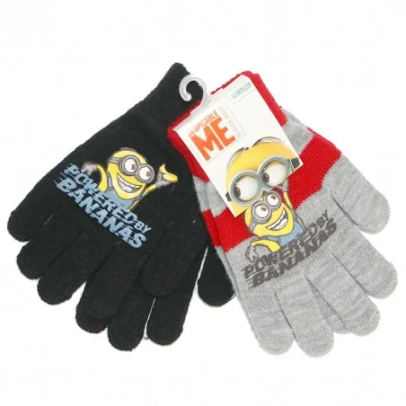 Minions γάντια για αγόρια σετ 2 ζευγάρια (PH4223Black) - Σκούφοι-Γάντια -Κασκόλ