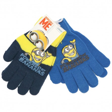 Minions γάντια για αγόρια σετ 2 ζευγάρια (PH4223Blue) - Σκούφοι-Γάντια -Κασκόλ