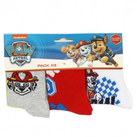 Paw Patrol παιδικές κάλτσες σετ 3 ζευγάρια (VH0631 red) - Κάλτσες κανονικές αγόρι