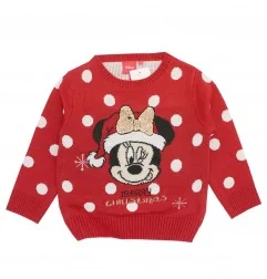 Disney Minnie Mouse παιδικό πλεκτό χριστουγεννιάτικο πουλόβερ (HU1242RED) - Χριστουγεννιάτικα