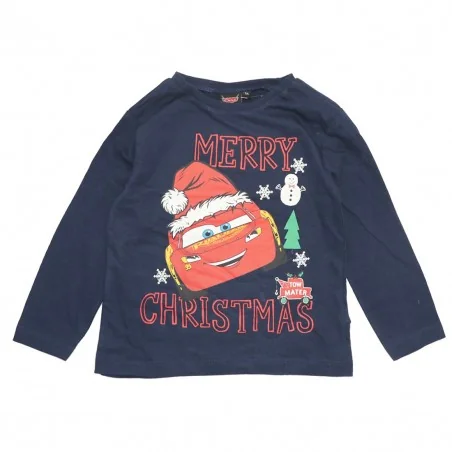 Disney Cars παιδικό χριστουγεννιάτικο μπλουζάκι (HU1323NAVY) - Μπλουζάκια Μακρυμάνικα (μακό)