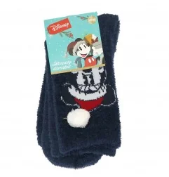 Disney Mickey Mouse γυναικείες χνουδωτές Χριστουγεννιάτικες κάλτσες (DIS MF 53 34 9852/9853NAVY) - Γυναικείες Κάλτσες