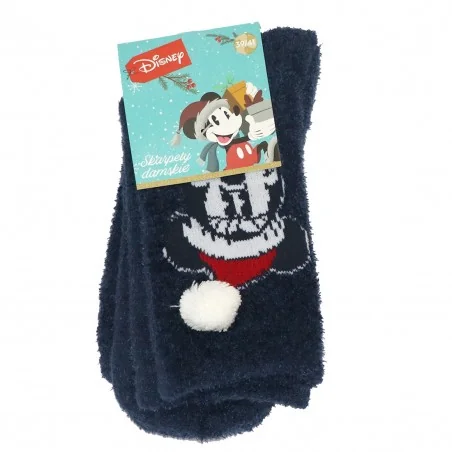 Disney Mickey Mouse γυναικείες χνουδωτές Χριστουγεννιάτικες κάλτσες (DIS MF 53 34 9852/9853NAVY) - Γυναικείες Κάλτσες
