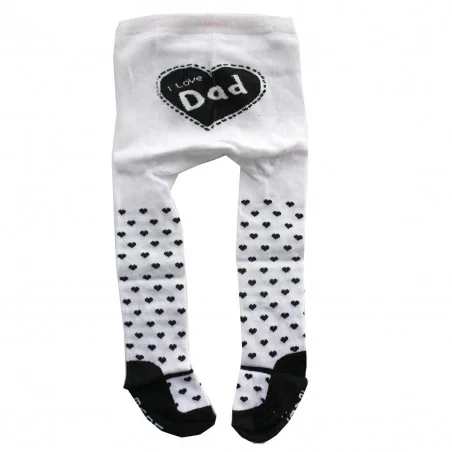 Βρεφικό Καλσόν Λευκό "I Love Dad" με Μοτίβο Καρδιές (T60B) - Βρεφικό καλσόν