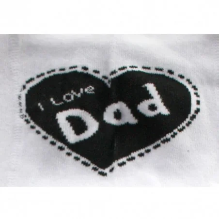 Βρεφικό Καλσόν Λευκό "I Love Dad" με Μοτίβο Καρδιές (T60B)