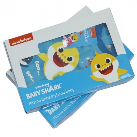 Βρεφική Βελουτέ Πυτζάμα Baby Shark για Αγόρια - Σετ 2 Τεμαχίων (Μπλε) (2200006325)