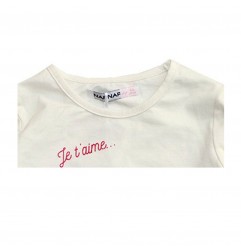 NAF NAF Μακρυμάνικο μπλουζάκι για κορίτσια (NNHS1072OWHITE)