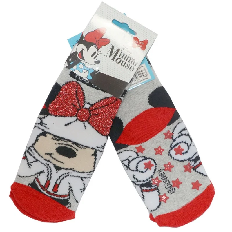 Disney Minnie Mouse Παιδικές Αντιολισθητικές Κάλτσες πετσετέ για κορίτσια (VH0657 grey)