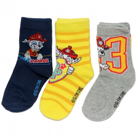 Paw Patrol παιδικές κάλτσες σετ 3 ζευγάρια (VH0633 grey) - Κάλτσες κανονικές αγόρι