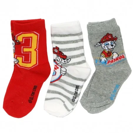 Paw Patrol παιδικές κάλτσες σετ 3 ζευγάρια (VH0633 red) - Κάλτσες κανονικές αγόρι