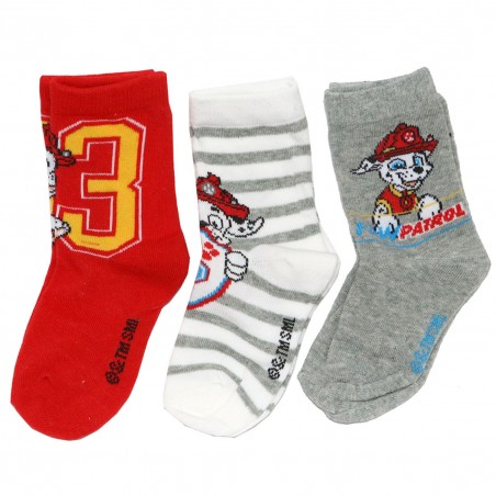 Paw Patrol παιδικές κάλτσες σετ 3 ζευγάρια (VH0633 red)