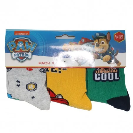 Paw Patrol παιδικές κάλτσες σετ 3 ζευγάρια (VH0620 green)