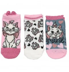 Βρεφικές Κοντές Κάλτσες Disney Marie (Aristocats) - Σετ 3 Ζευγάρια (Ροζ/Λευκό/Γκρι) (VH0664 pink) - Βρεφικές Κάλτσες κορίτσι