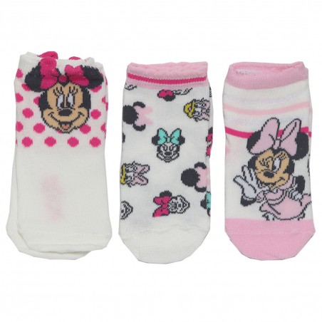 Disney Baby Minnie Mouse βρεφικές κάλτσες σετ 3 ζευγάρια (VH0601 white)