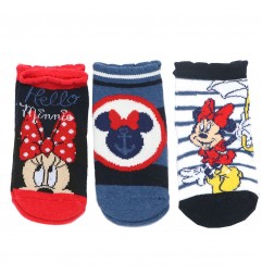 Disney Baby Minnie Mouse βρεφικές κάλτσες σετ 3 ζευγάρια (VH0647 navy) - Βρεφικές Κάλτσες κορίτσι