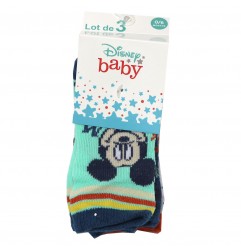 Disney Baby Mickey Mouse βρεφικές κάλτσες σετ 3 ζευγάρια (VH0681)