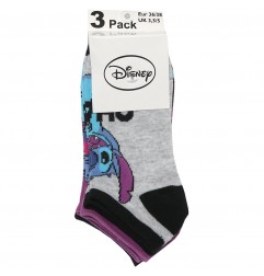 Disney Lilo & Stitch γυναικείες κοντές κάλτσες σετ 3 ζευγάρια (VH3607 grey)