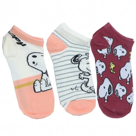 Snoopy Γυναικείες Κοντές Κάλτσες σετ 3 ζευγάρια (VH3625 ecru) - Γυναικείες Κάλτσες
