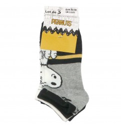 Snoopy Γυναικείες Κοντές Κάλτσες σετ 3 ζευγάρια (VH3625 grey)