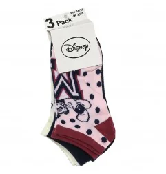 Disney Mickey Mouse Γυναικείες κοντές κάλτσες σετ 3 ζευγάρια (VH3590 pink)
