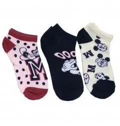 Disney Mickey Mouse Γυναικείες κοντές κάλτσες σετ 3 ζευγάρια (VH3590 pink) - Γυναικείες Κάλτσες